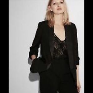 CAbi 701 Solid Black Tuxedo Button Blazer XL